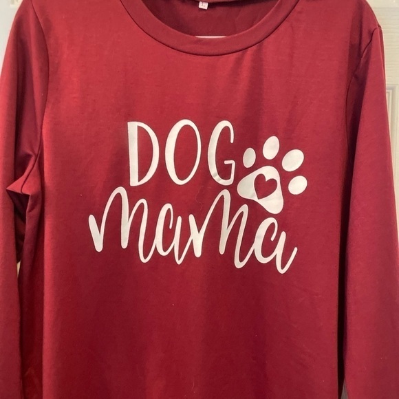 DOG MAMA Burgundy light weight Sweatshirt size L - Picture 8 of 8